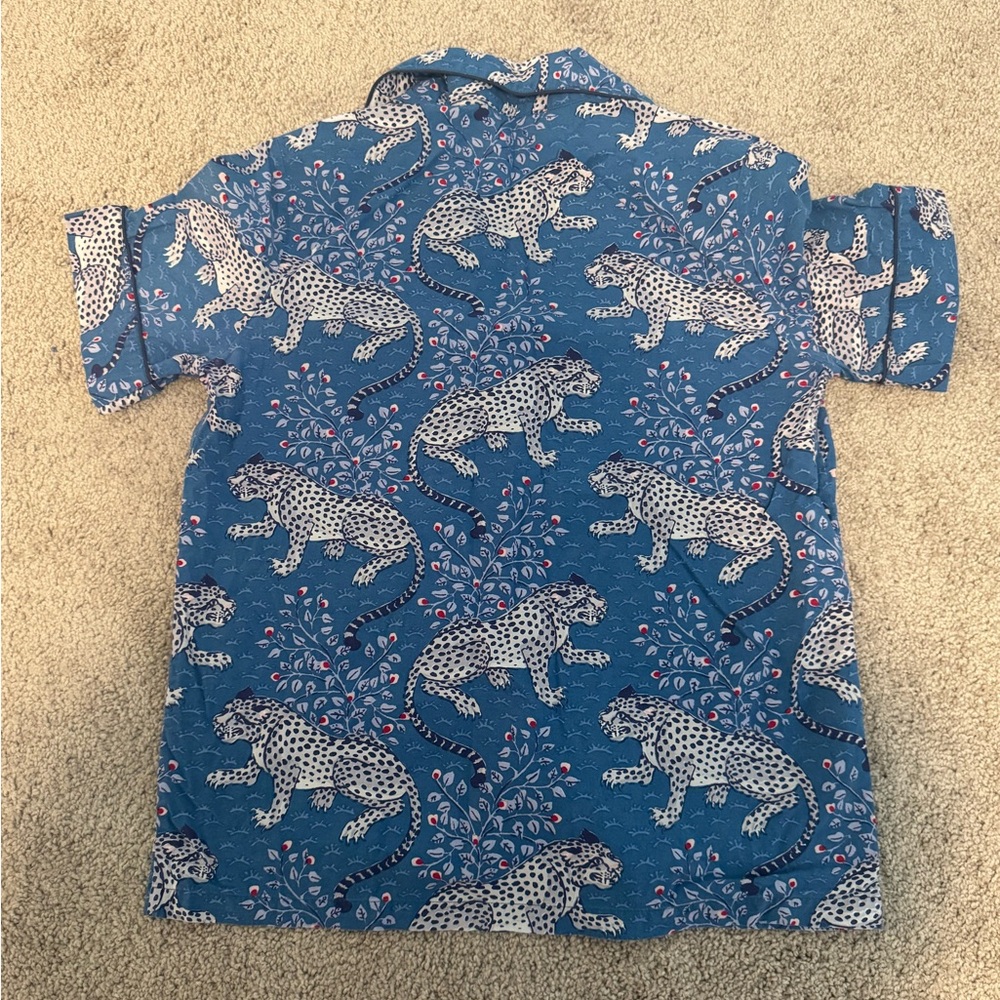 Printfresh Blue Pajama Set with White Animal Print - Picture 3 of 6